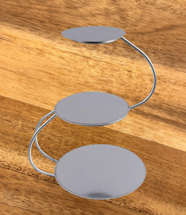 Tårtställning till bröllop, 3 våningsställning gjord i aliminium