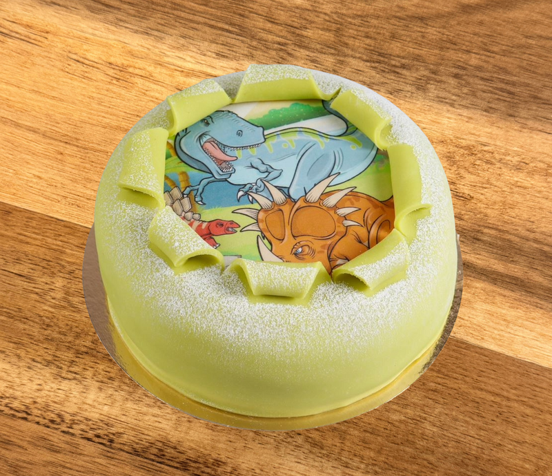 Oblat tårta Dinosaurier