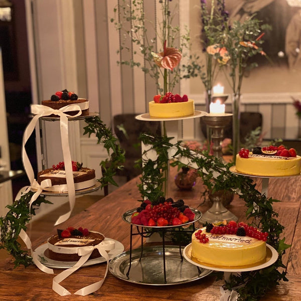 Tårtställning till bröllop, 3 våningsställning gjord i aliminium