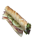Baguette med ost & flatröktskinka